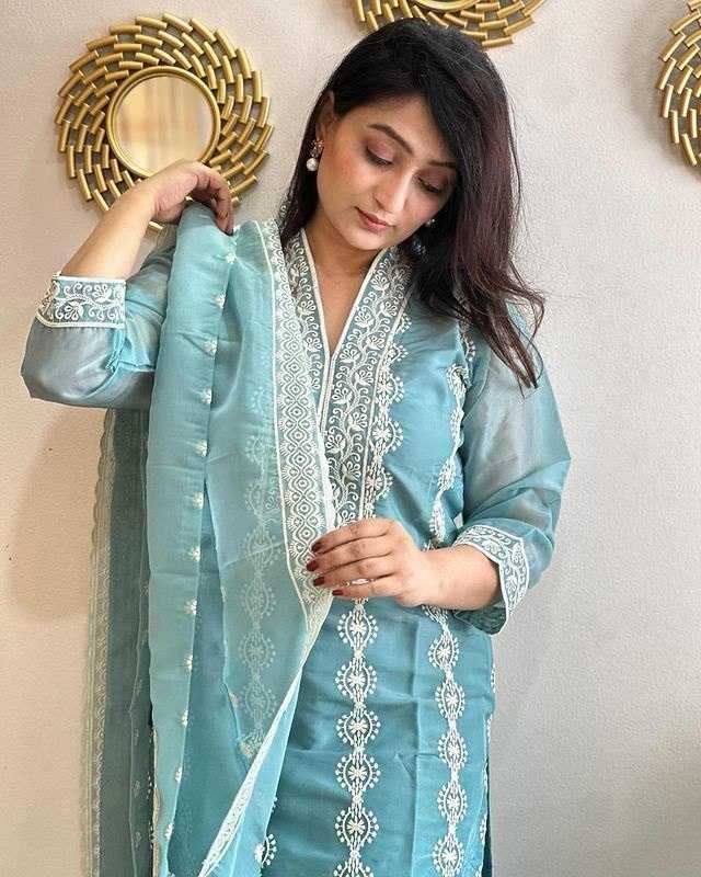 Vichitra Silk Embroidery Party wear suits